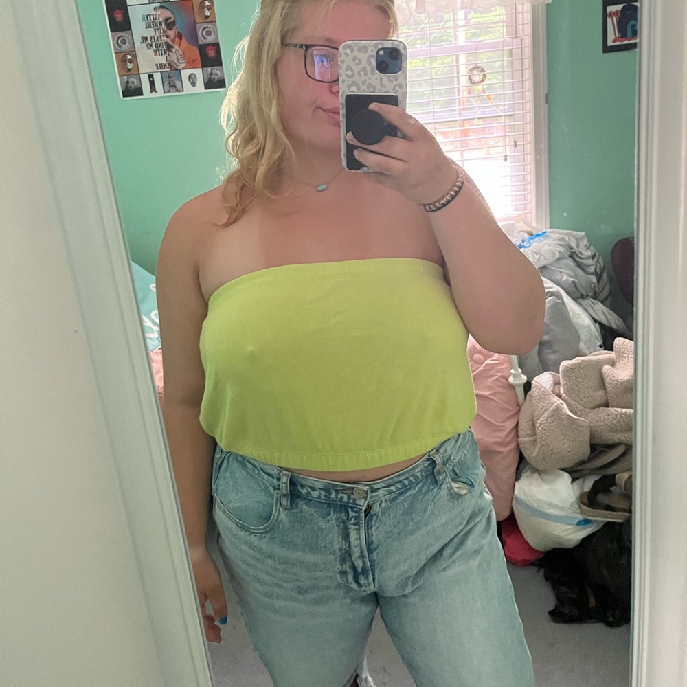 Wild Fable Green Cropped Tube Top